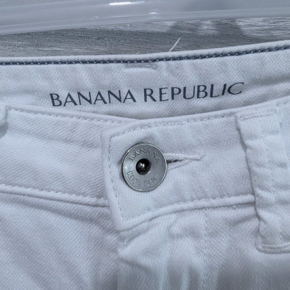 Banana Republic White Ankle Zip Low Rise Jeans Size 24P - Picture 3 of 4